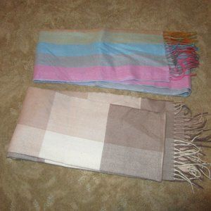 Two 100% Cashmere scarfs.